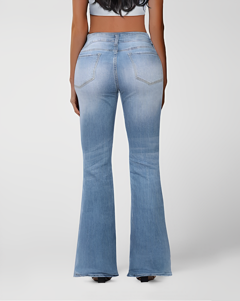 Kerryl - Hochtaillierte Jeans mit weitem Bein