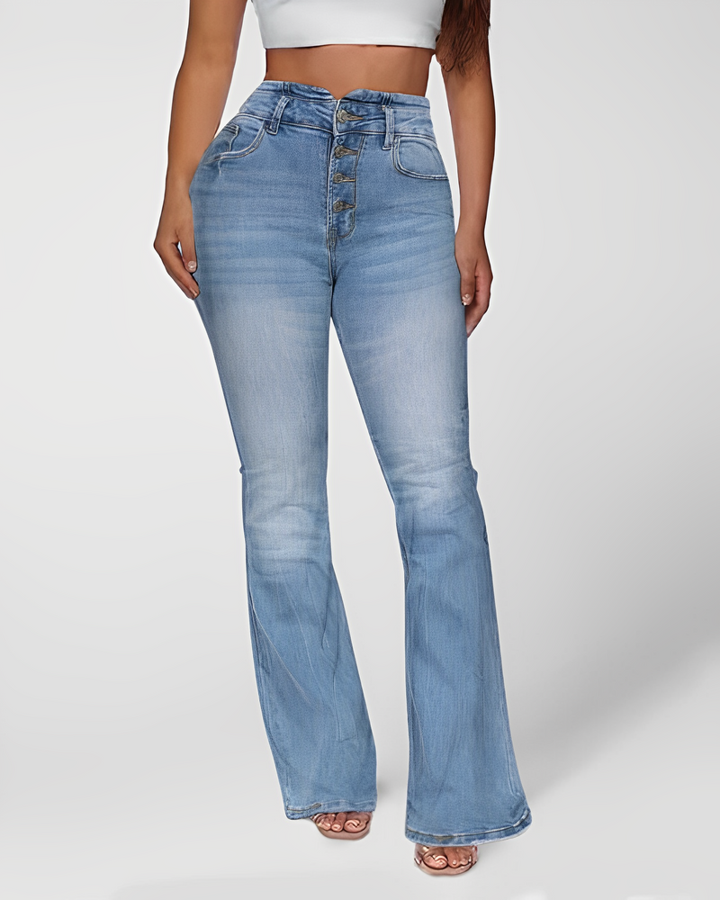 Kerryl - Hochtaillierte Jeans mit weitem Bein