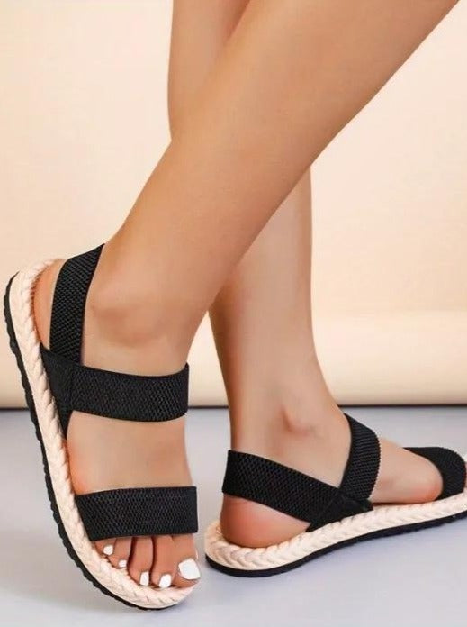 Lena – Schwarze Freizeit-Espadrilles